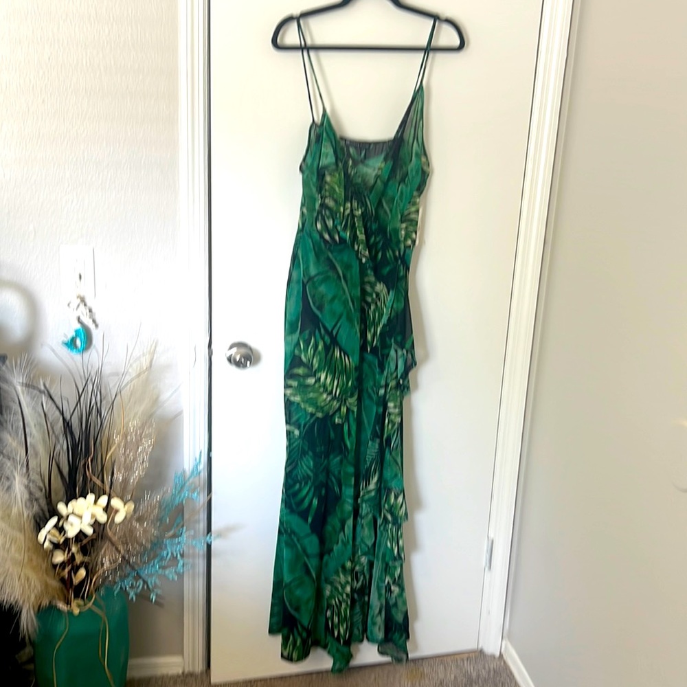 Sexy palm  trees sheer dress 14-16 with bodysuit